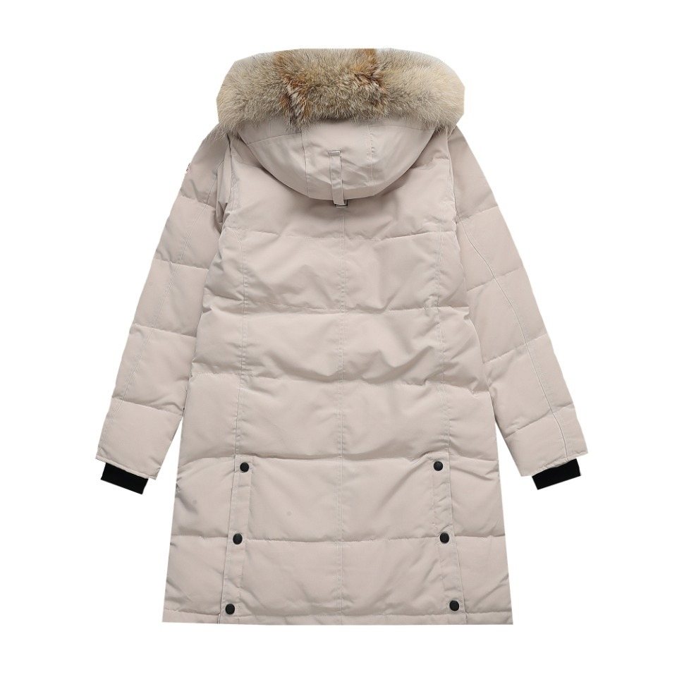 Canada Goose Long Quilted Fur-Trim Hood Puffer Jacket — back