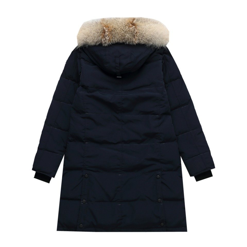 Canada Goose Long Quilted Fur-Trim Hood Puffer Jacket — back