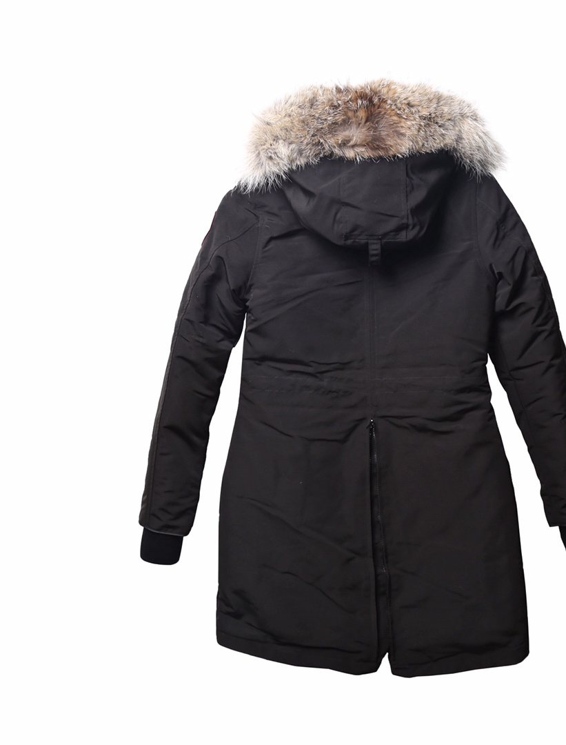 Canada Goose Women's Hooded Fur-Trim Long Down Jacket — back