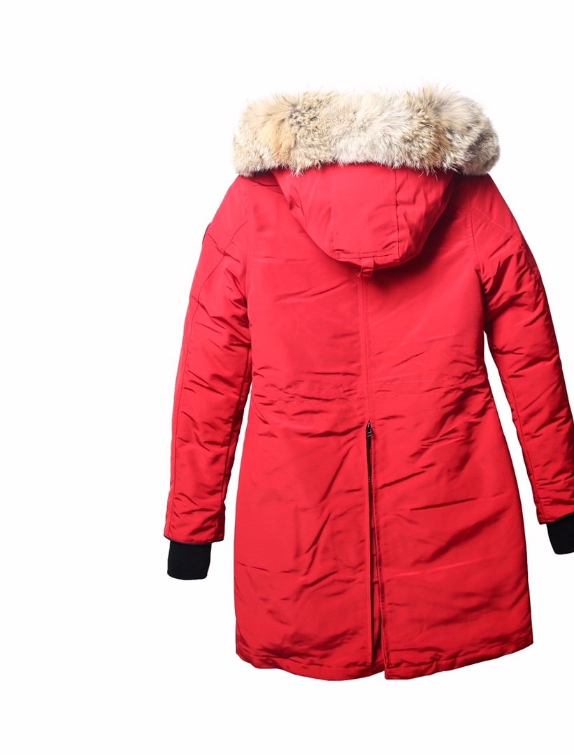 Canada Goose Women's Hooded Fur-Trim Long Down Jacket — back