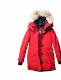 Canada Goose Women's Hooded Fur-Trim Long Down Jacket — hero