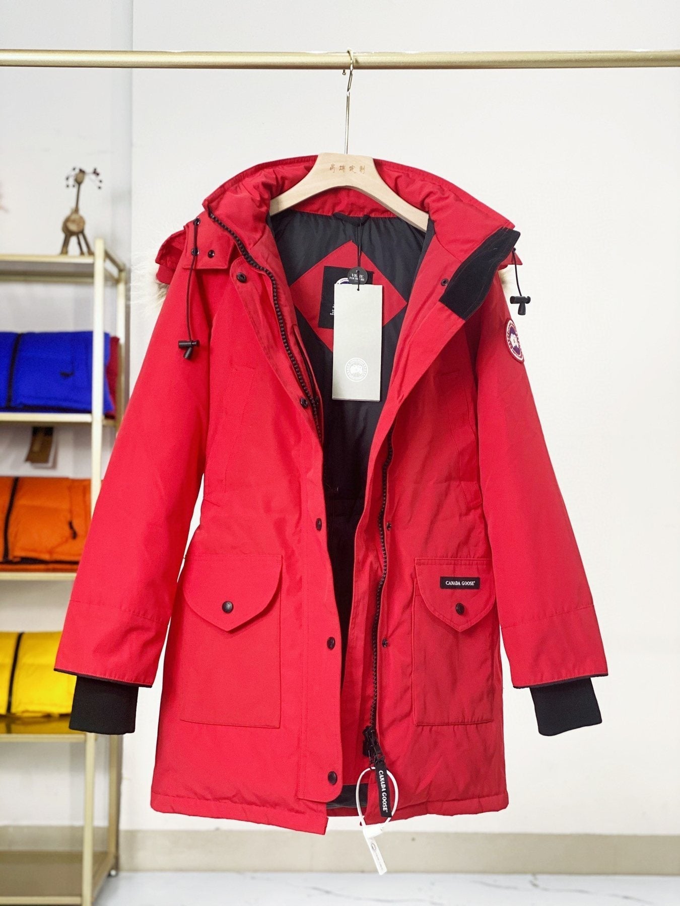 Canada Goose Fur-Trim Hooded Parka — hang_tag