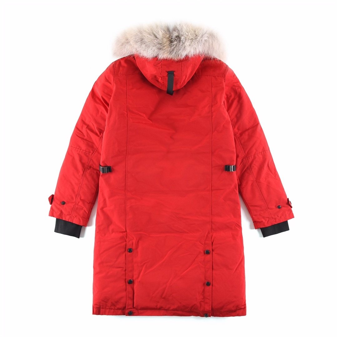Canada Goose Women's Fur-Trim Hooded Long Down Jacket — back
