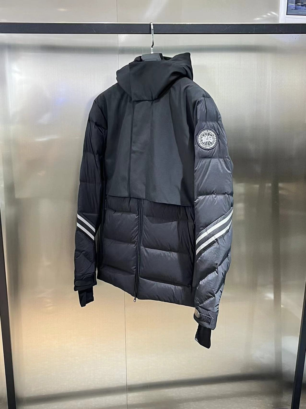Canada Goose Black Hooded Quilted Puffer Jacket — hero
