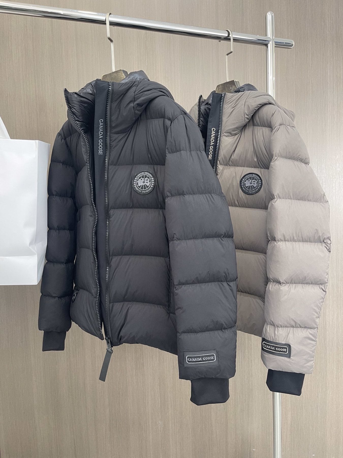 Canada Goose Hooded Quilted Puffer Jacket — comparison