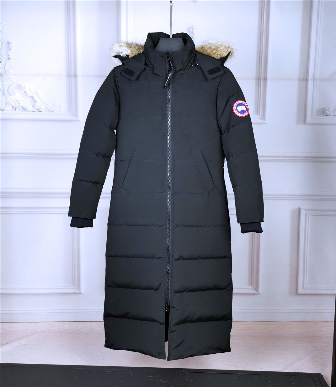 Canada Goose Women's Hooded Fur-Trim Long Down Jacket — front