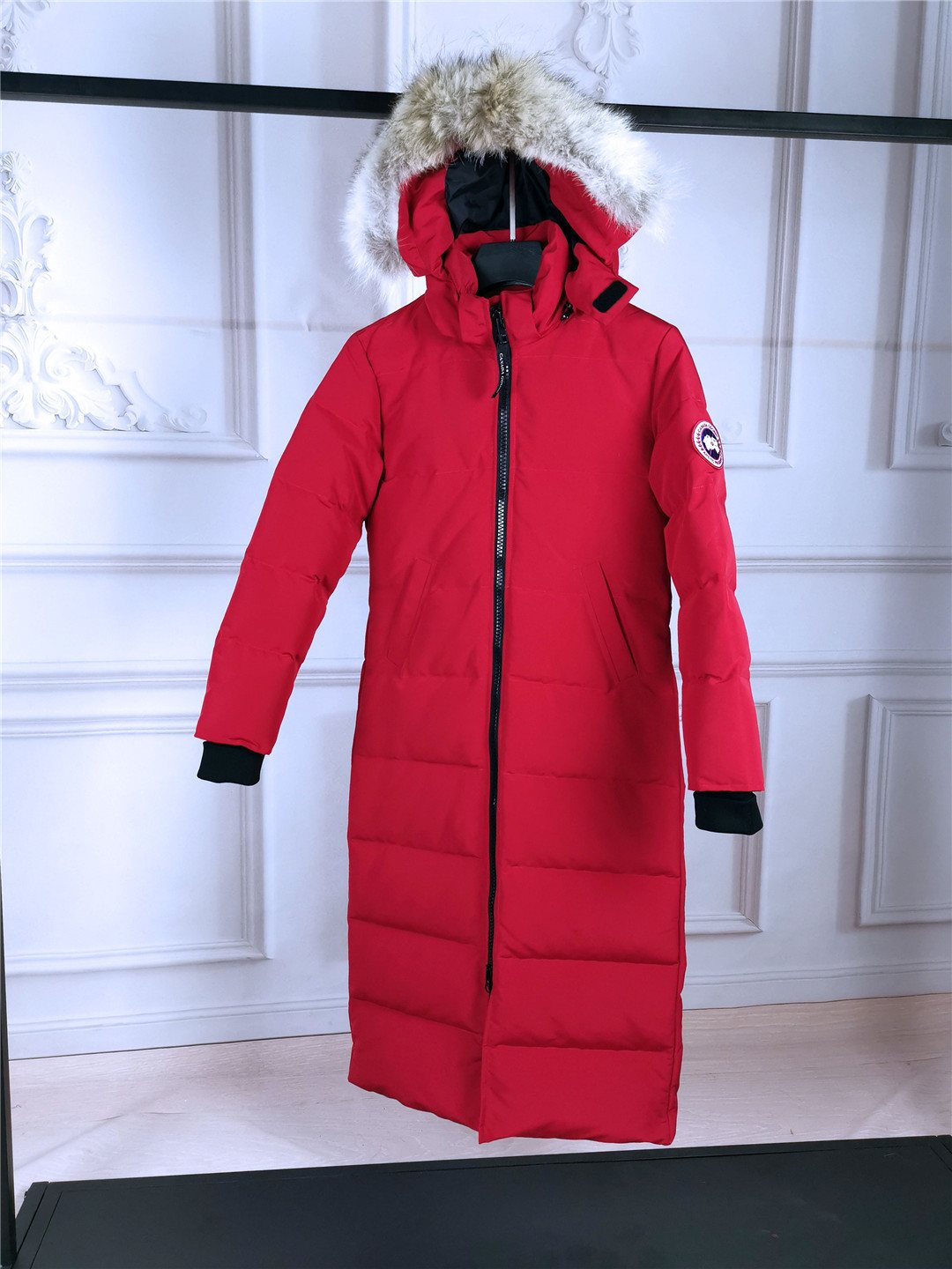Canada Goose Women's Hooded Fur-Trim Long Down Jacket — front