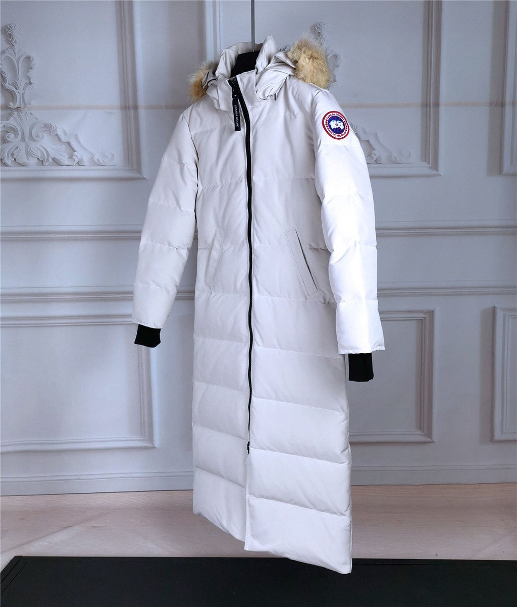 Canada Goose Women's Hooded Fur-Trim Long Down Jacket — front