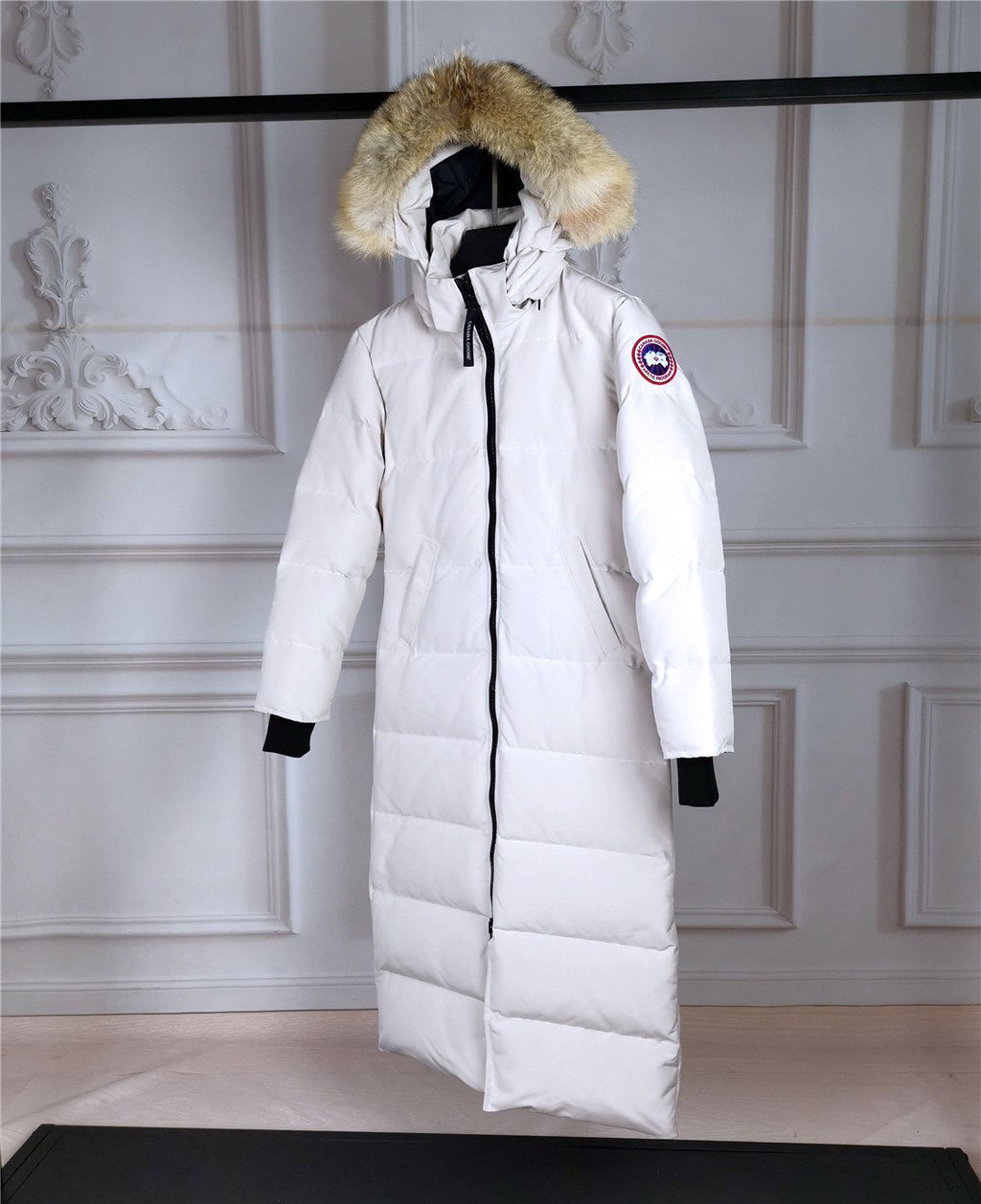Canada Goose Women's Hooded Fur-Trim Long Down Jacket — detail