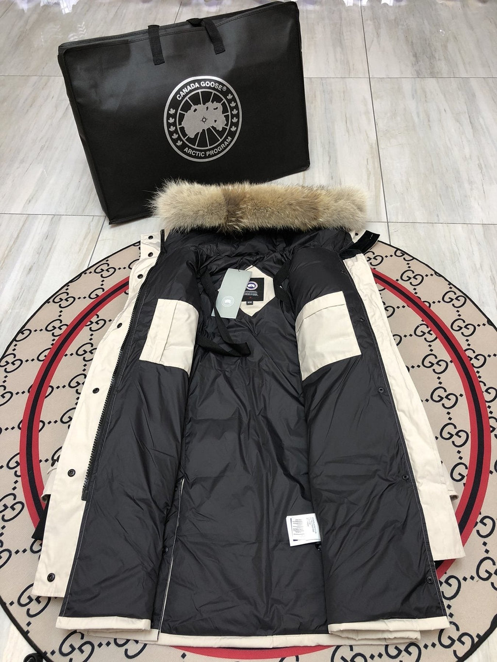Canada Goose Women's Quilted Long Down Jacket — detail