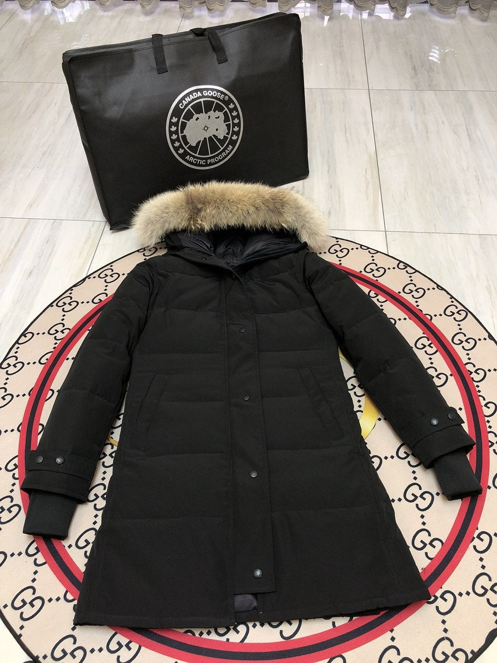 Canada Goose Women's Quilted Long Down Jacket — front