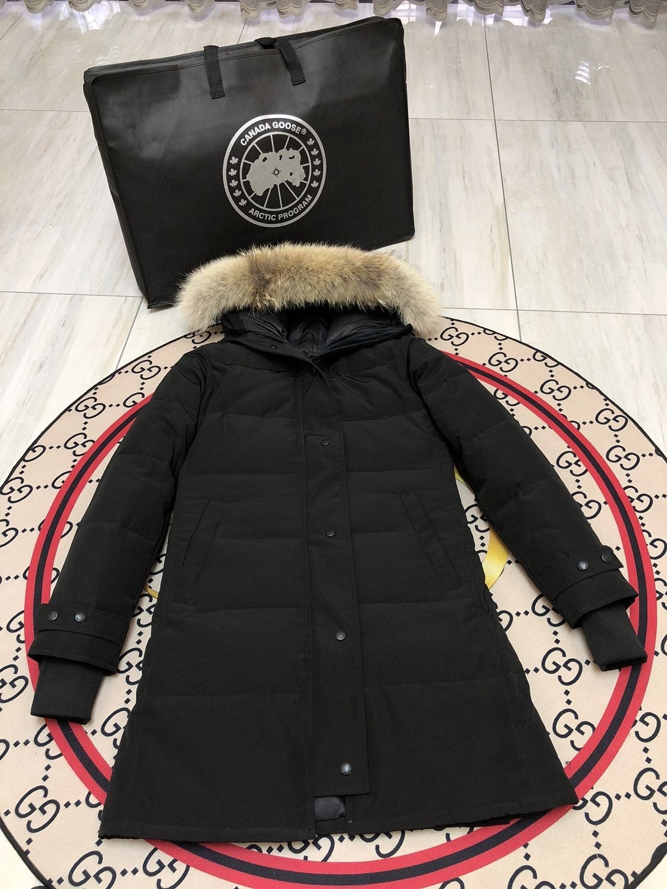 Canada Goose Women's Quilted Long Down Jacket — front