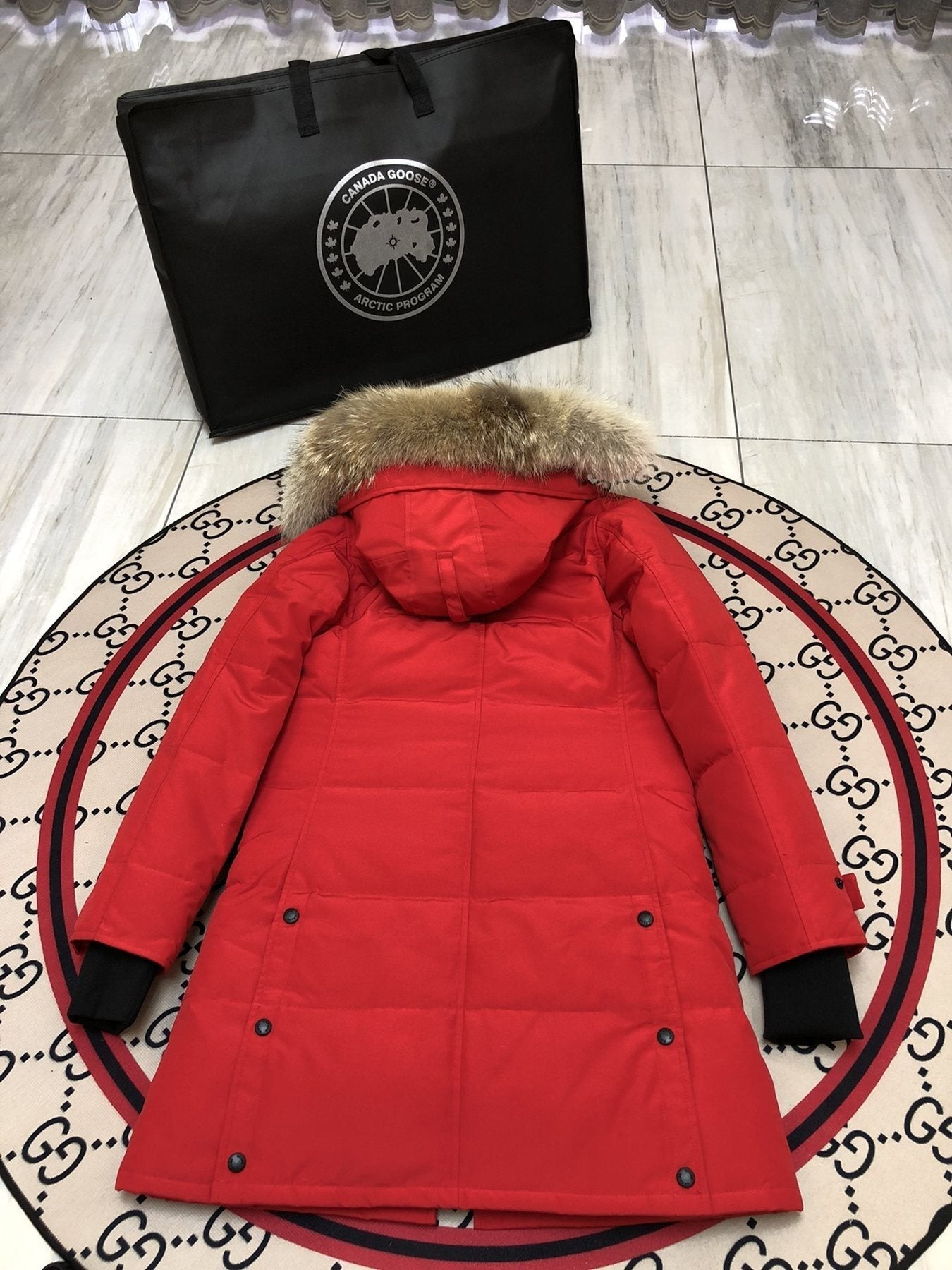 Canada Goose Women's Quilted Long Down Jacket — back