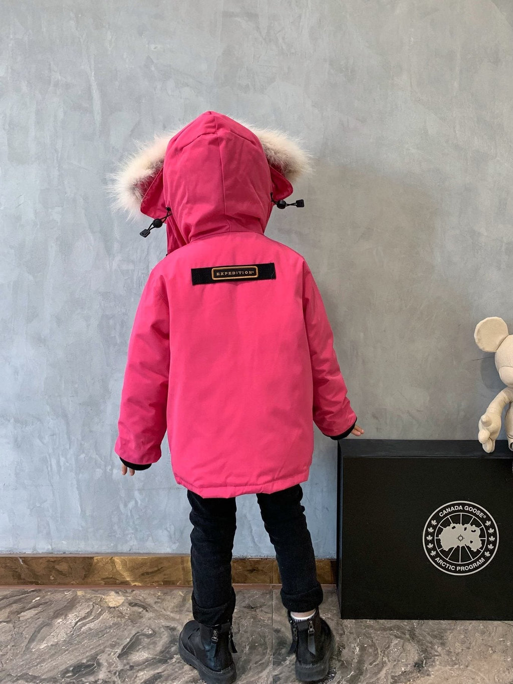 Canada Goose Kids' Fur-Trim Hooded Down Jacket — back