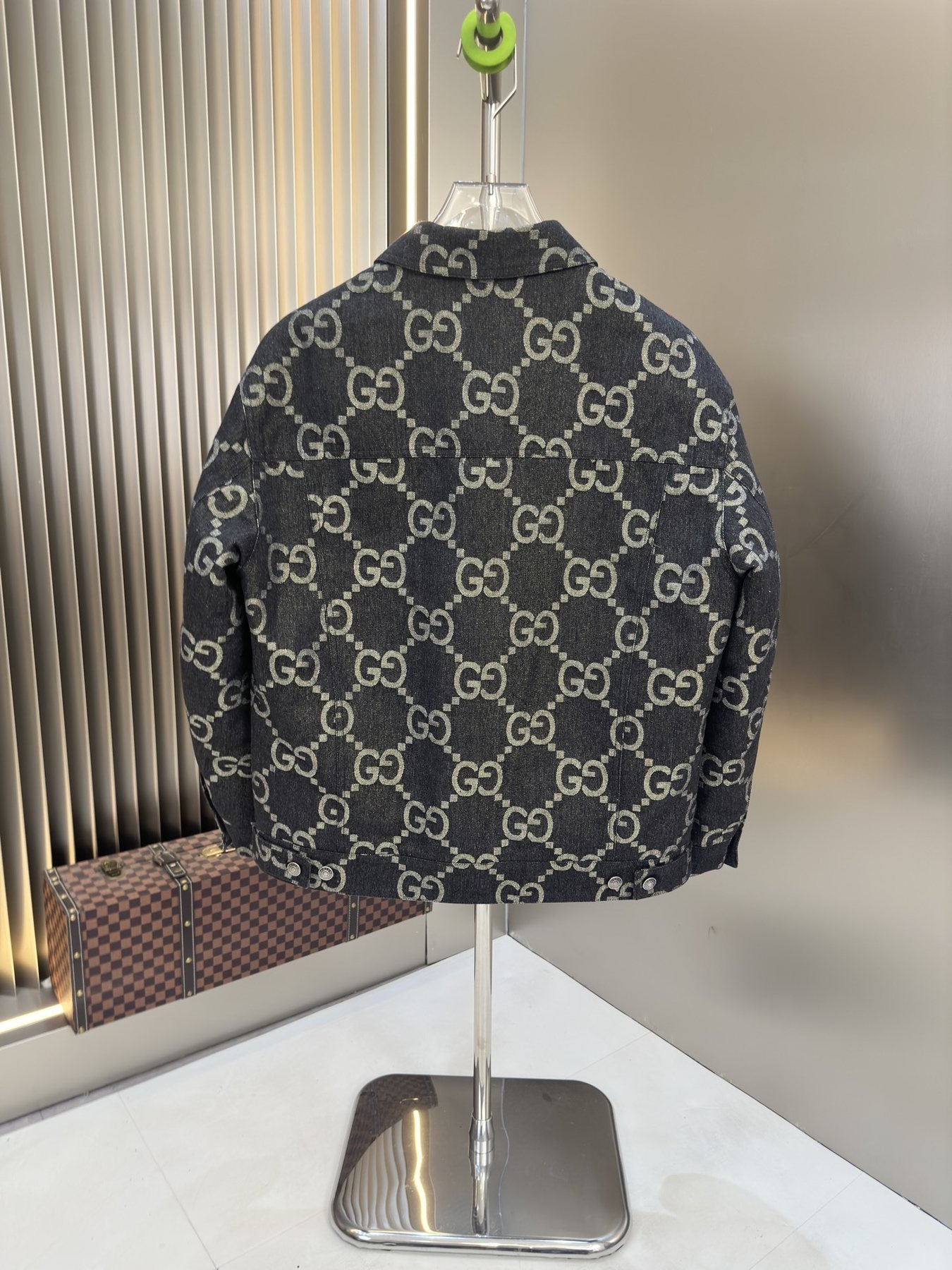 GUCCI Monogram Padded Button-Front Jacket — back