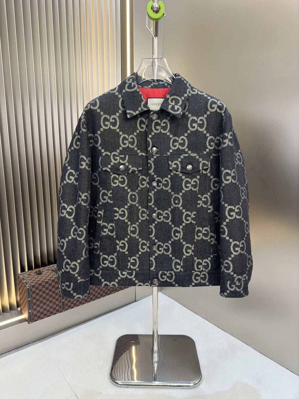 GUCCI Monogram Padded Button-Front Jacket — hero