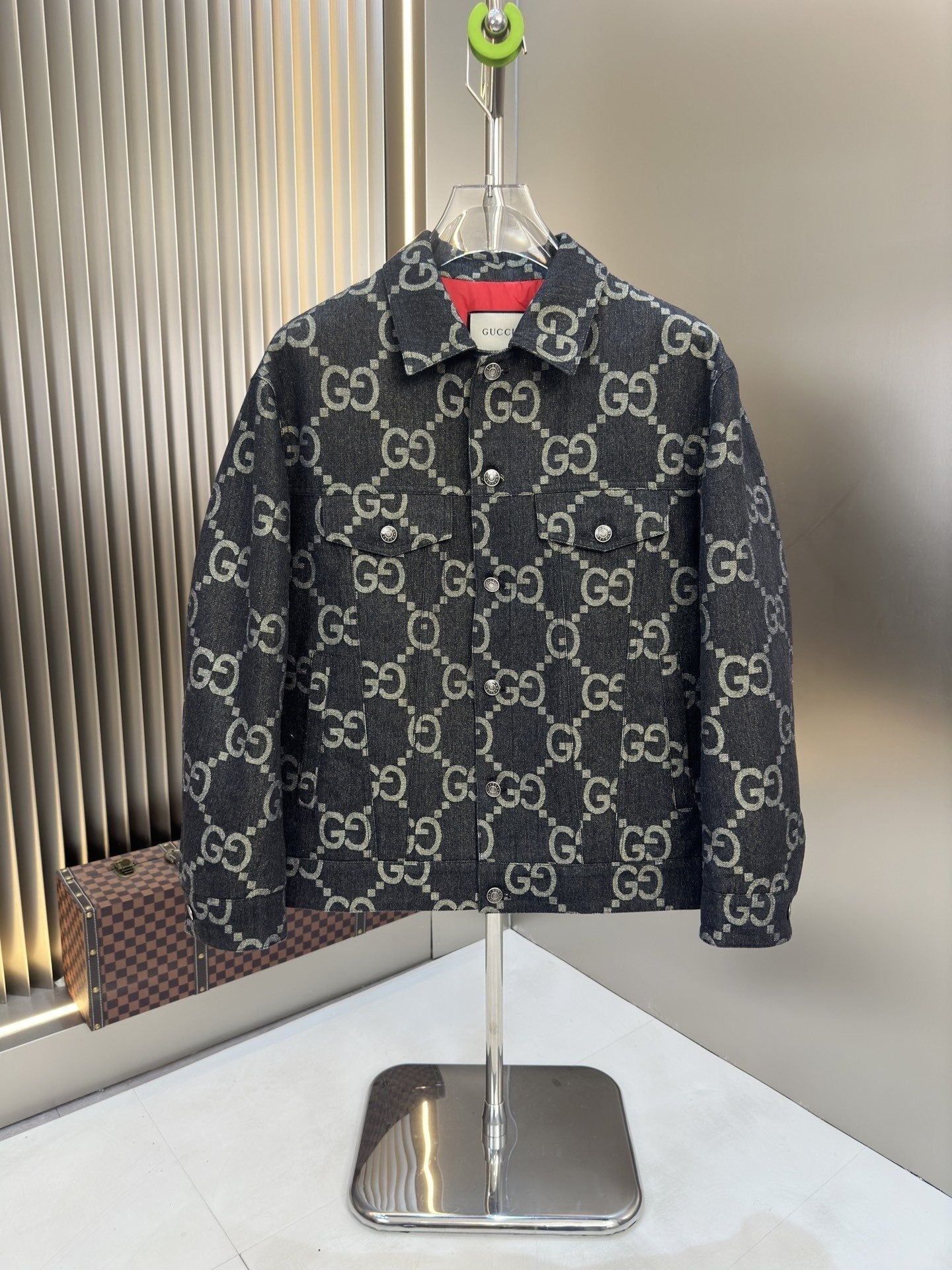 GUCCI Monogram Padded Button-Front Jacket — hero