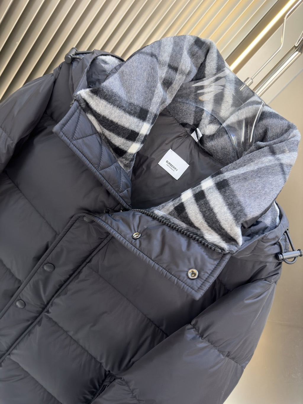 Burberry Black Hooded Puffer Jacket — detail