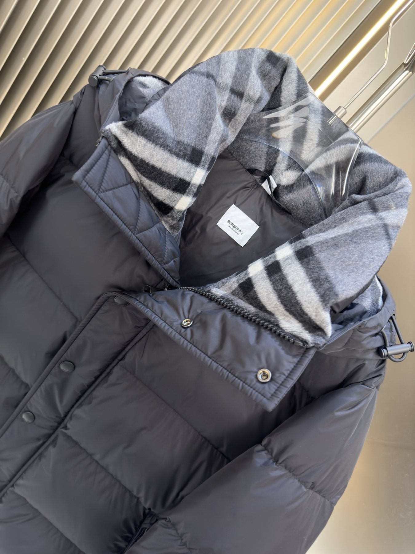 Burberry Black Hooded Puffer Jacket — detail
