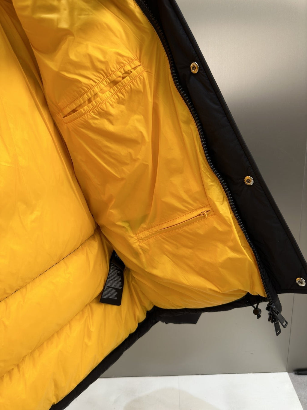 Prada Navy Hooded Puffer Jacket — detail