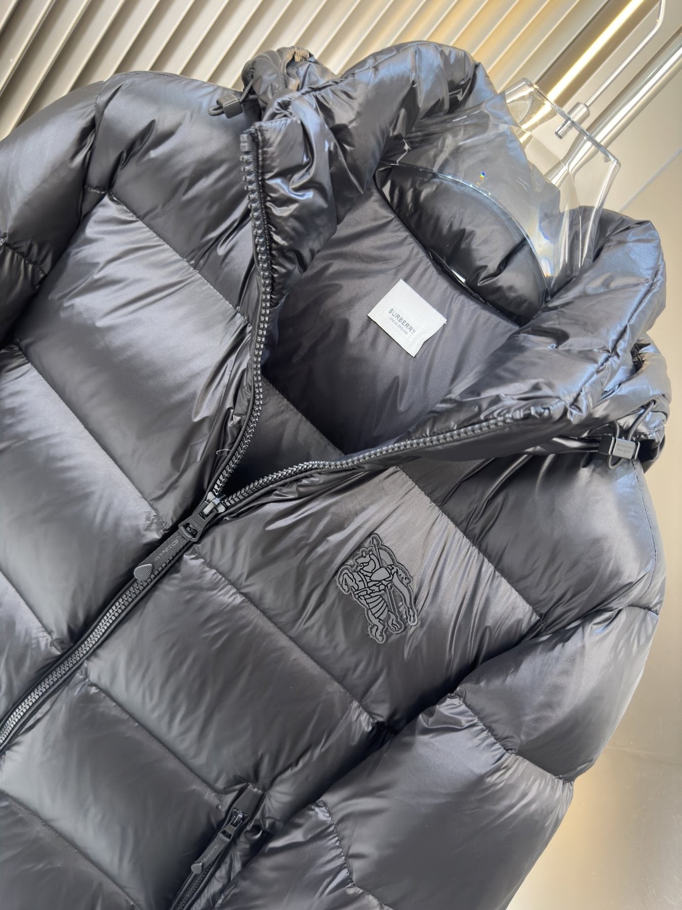 Burberry Black Hooded Puffer Jacket — neck_label