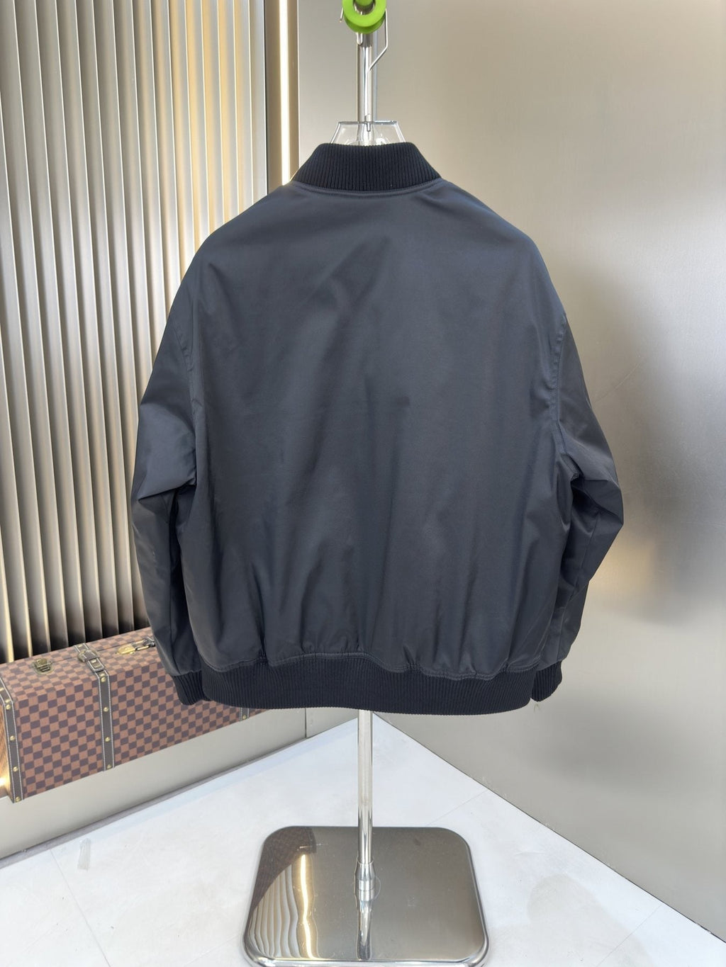 Prada Black Zip-Front Bomber Jacket — back