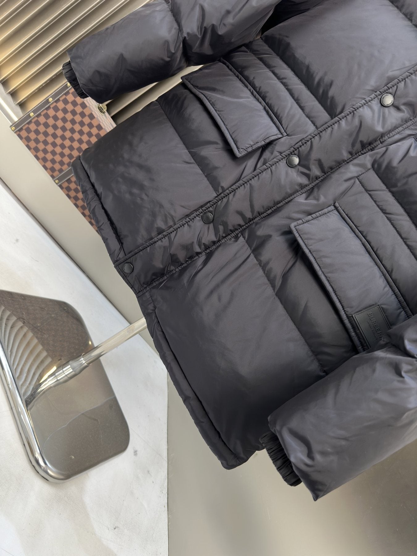 Burberry Black Hooded Quilted Puffer Jacket — detail