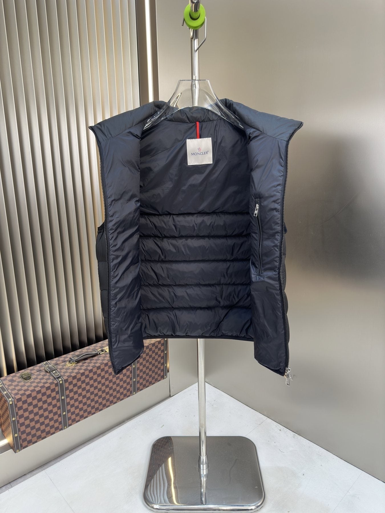 Moncler Quilted Stand-Collar Down Vest — neck_label