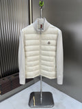 Moncler Quilted Knit-Sleeve Zip Jacket — hero