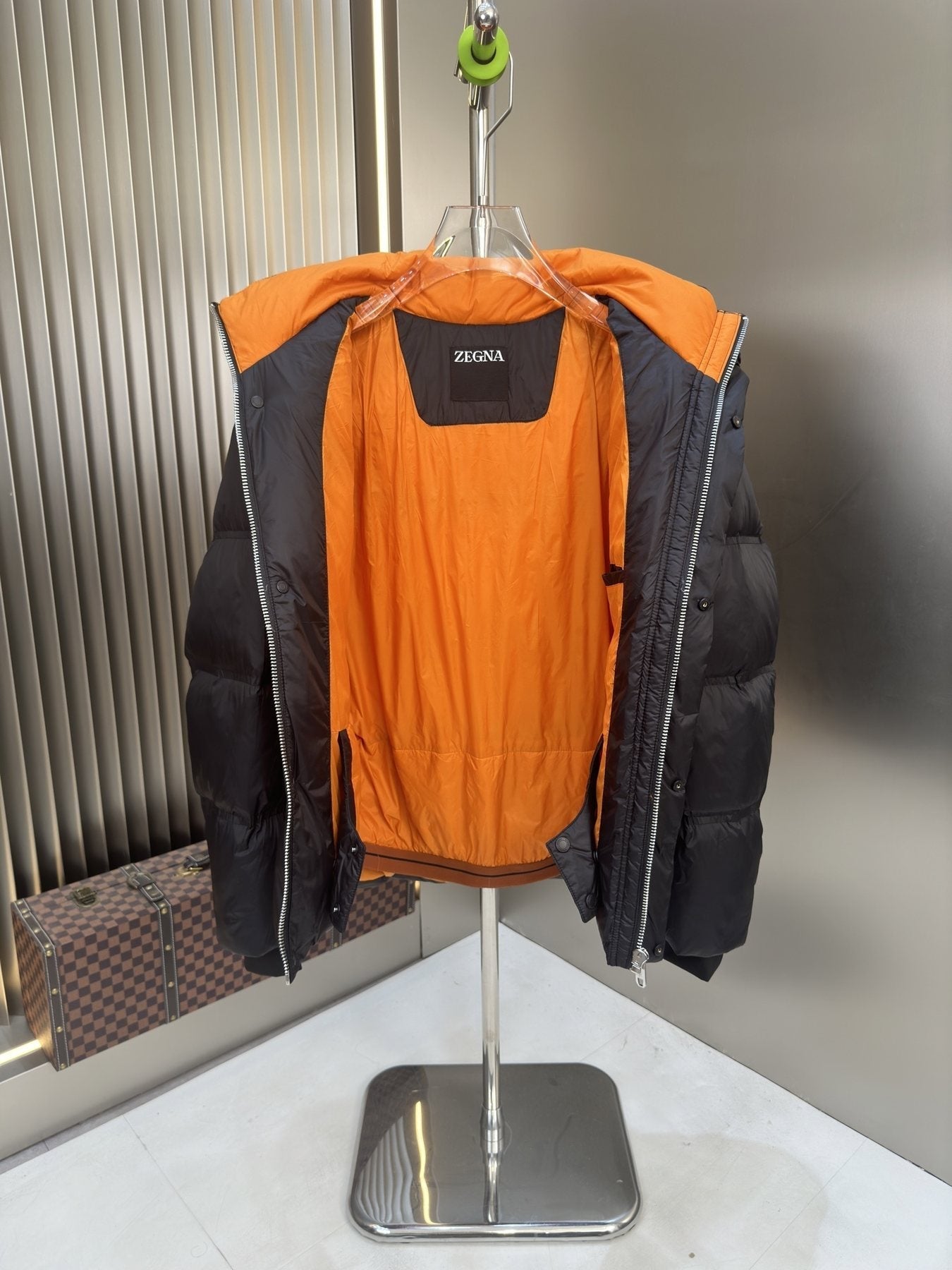 Zegna Hooded Quilted Puffer Coat — front
