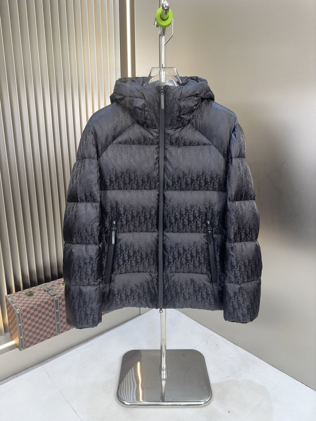 Dior Tonal Monogram Hooded Puffer Jacket — hero