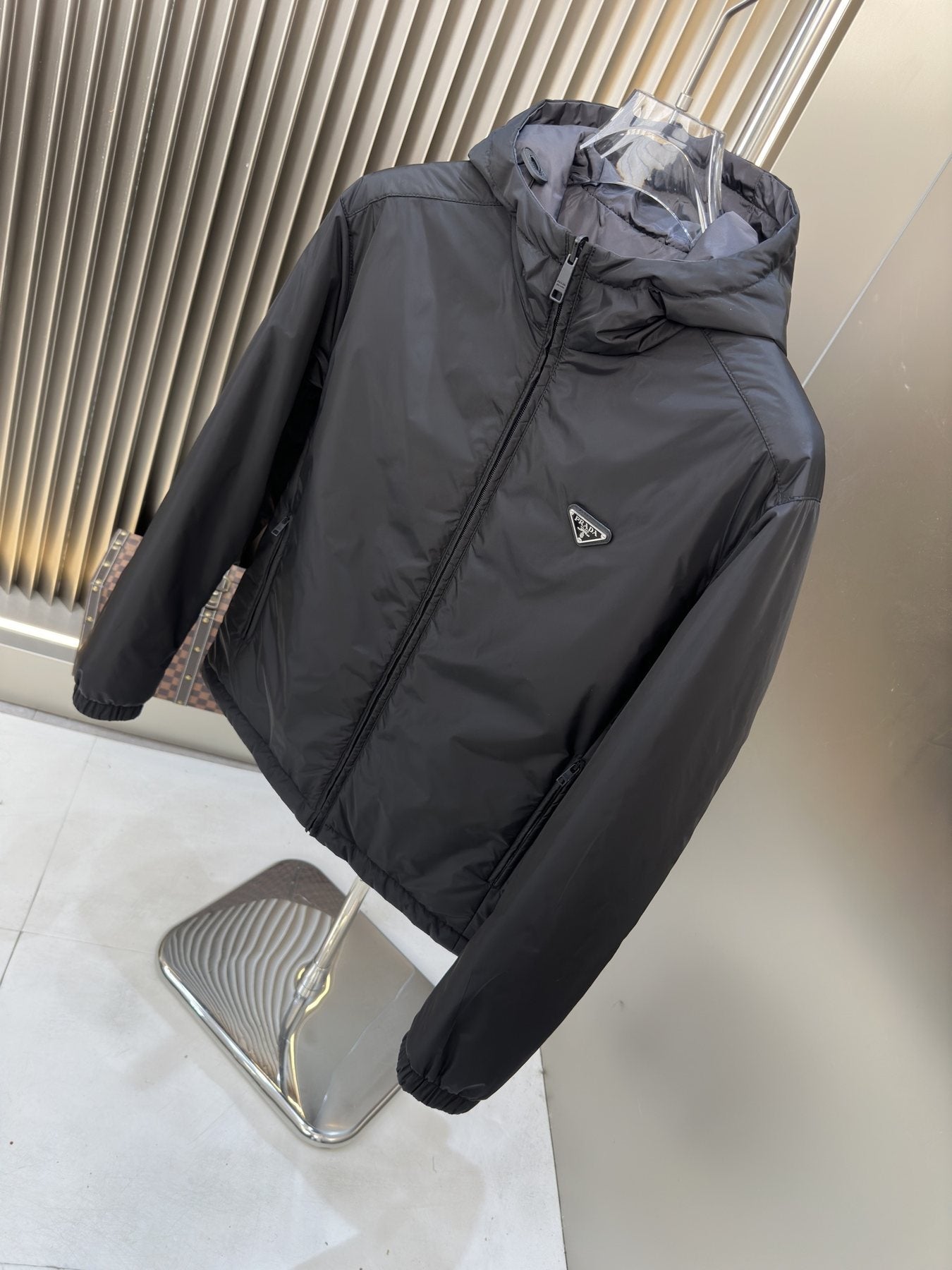 Prada Reversible Hooded Puffer Jacket — front