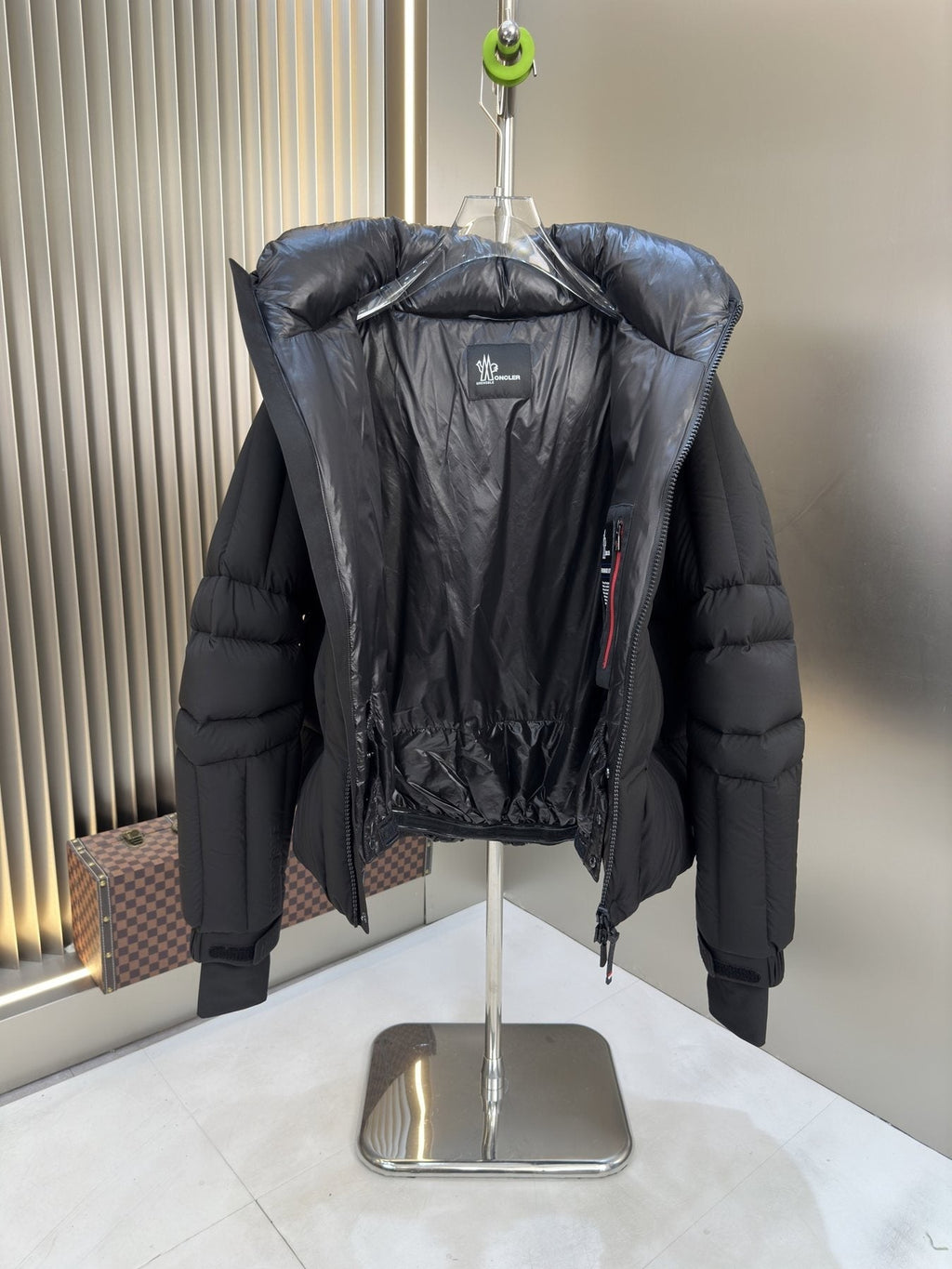 Moncler Quilted Hooded Puffer Coat — detail