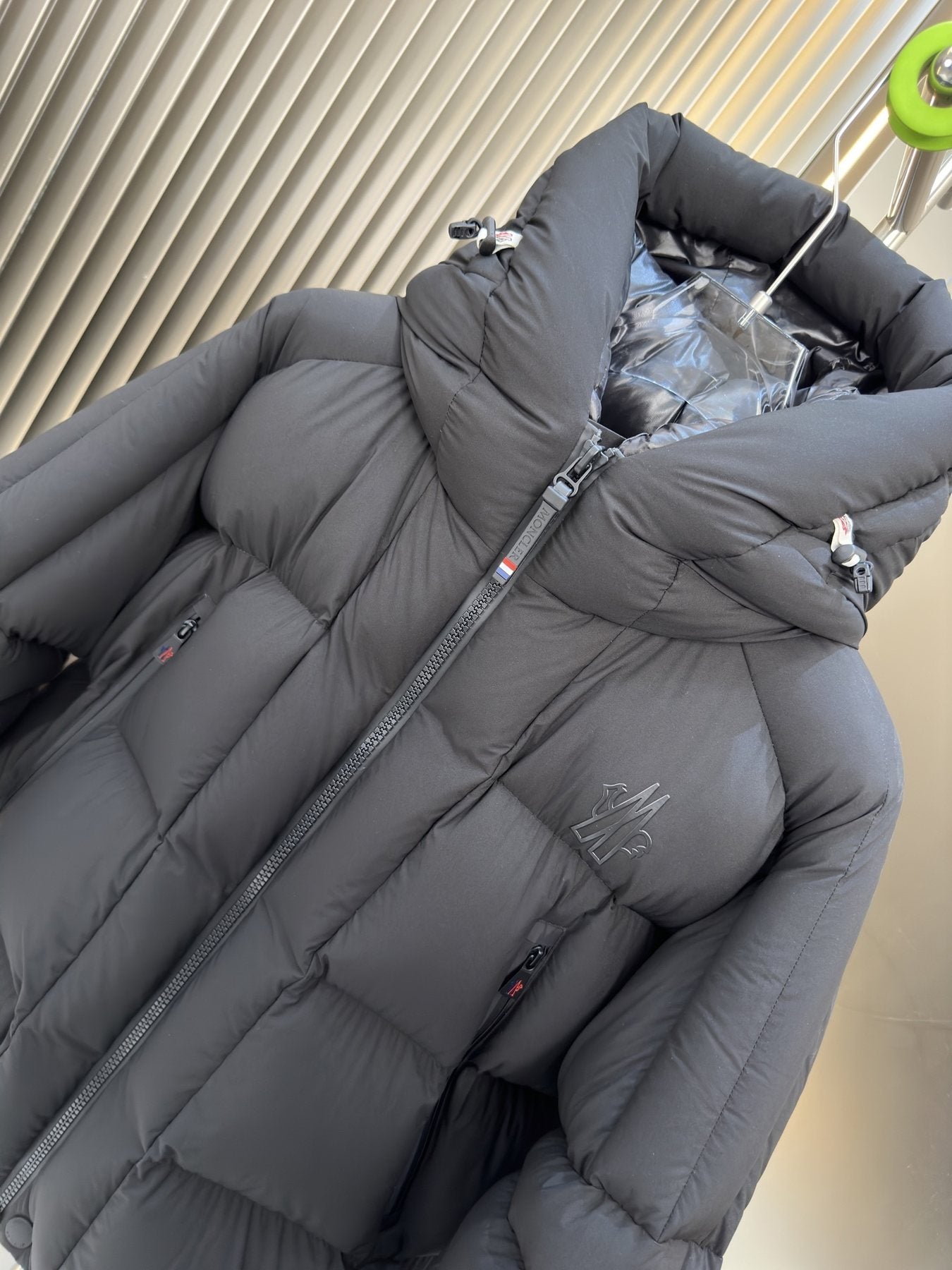 Moncler Quilted Hooded Puffer Coat — detail