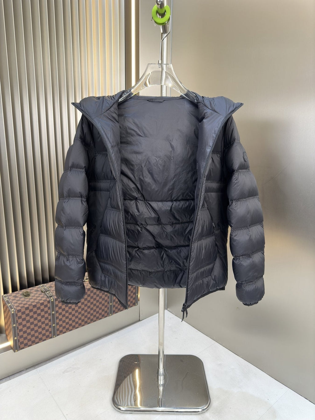 Moncler Hooded Reversible Puffer Coat — detail