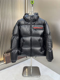 Prada Black Hooded Quilted Puffer Jacket — hero