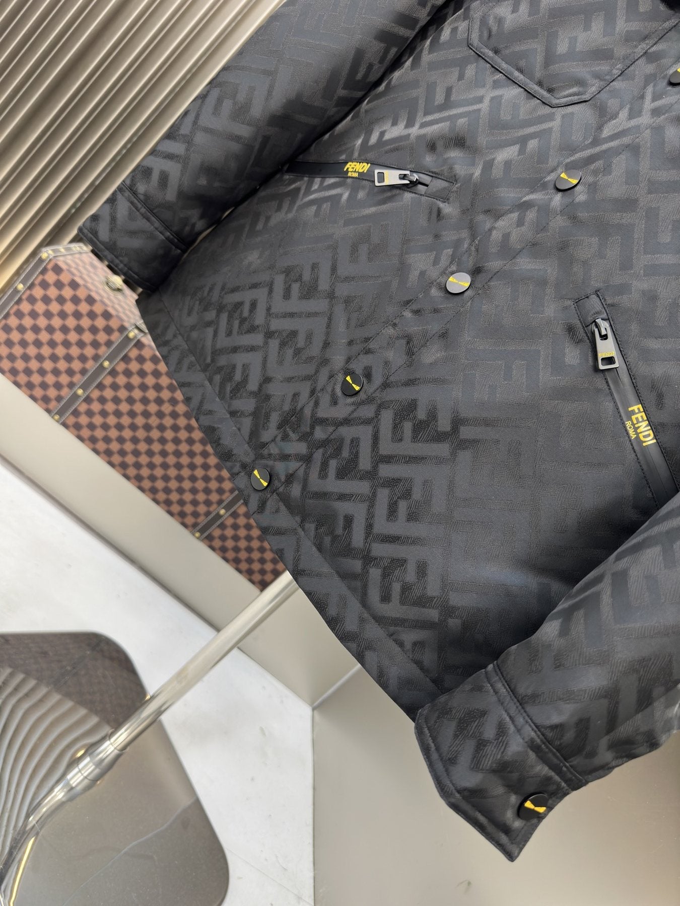 Fendi Quilted Monogram Jacket — detail