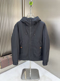 Zegna Hooded Puffer Coat with Orange Lining — hero