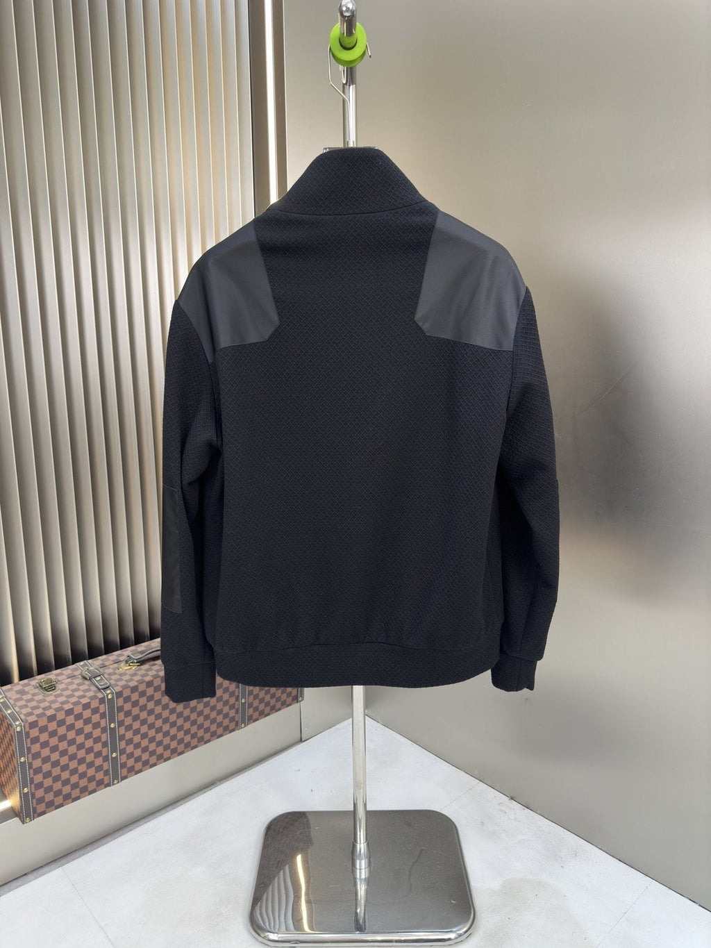 Prada Black and Gray Panel Zip-Front Jacket — back