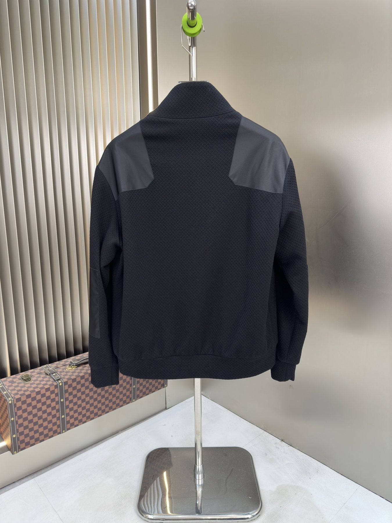 Prada Black and Gray Panel Zip-Front Jacket — back