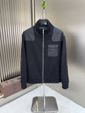Prada Black and Gray Panel Zip-Front Jacket — hero