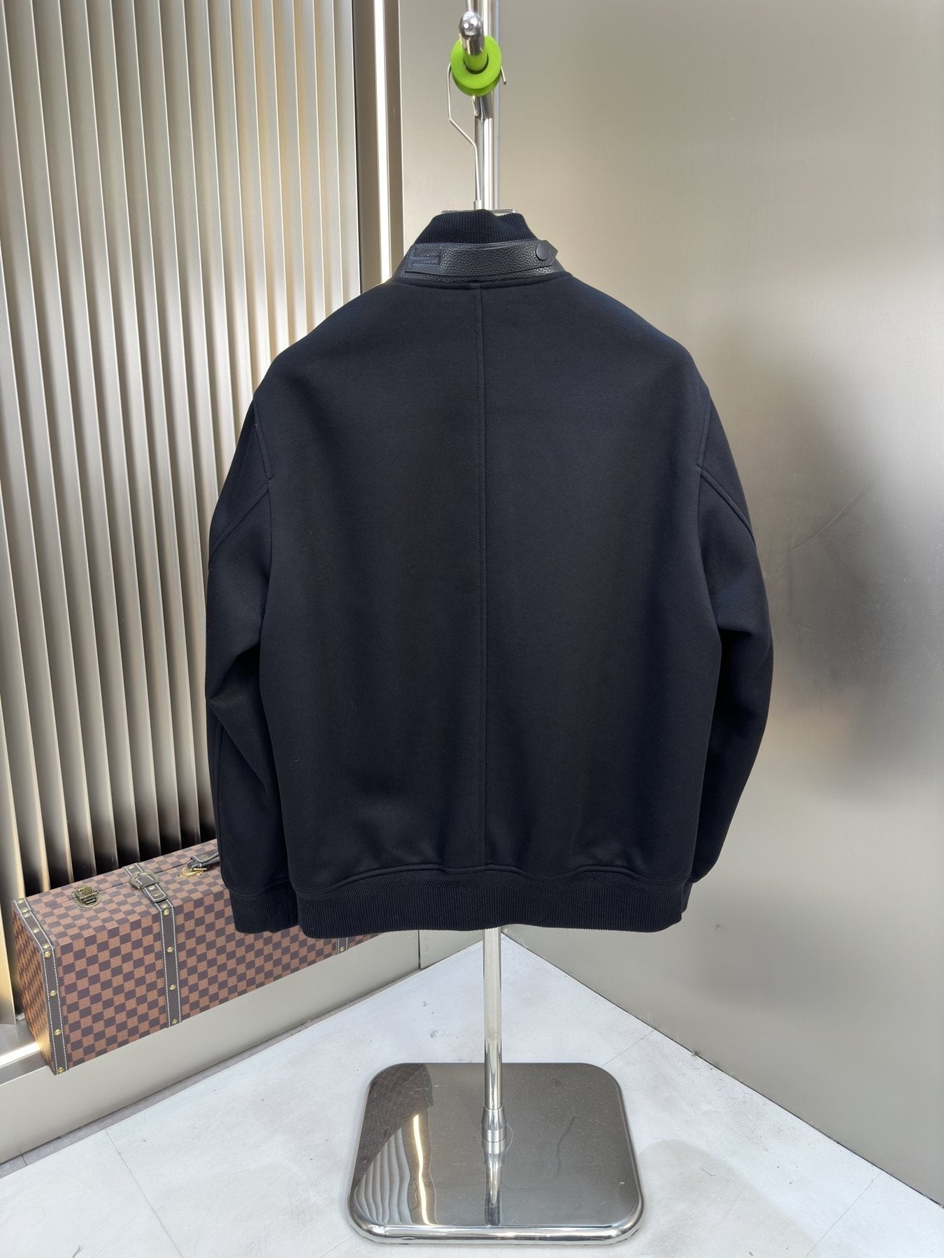 Prada Navy Zip-Front Jacket — back