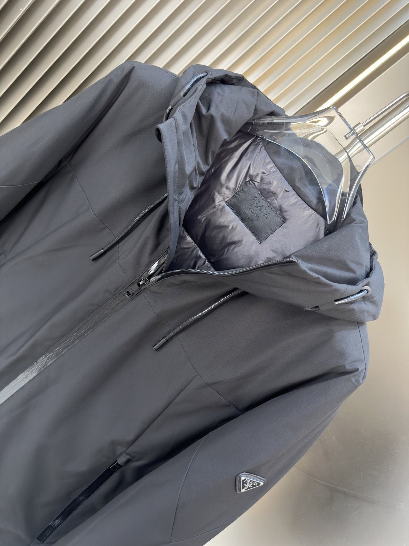 Prada Hooded Puffer Jacket — detail