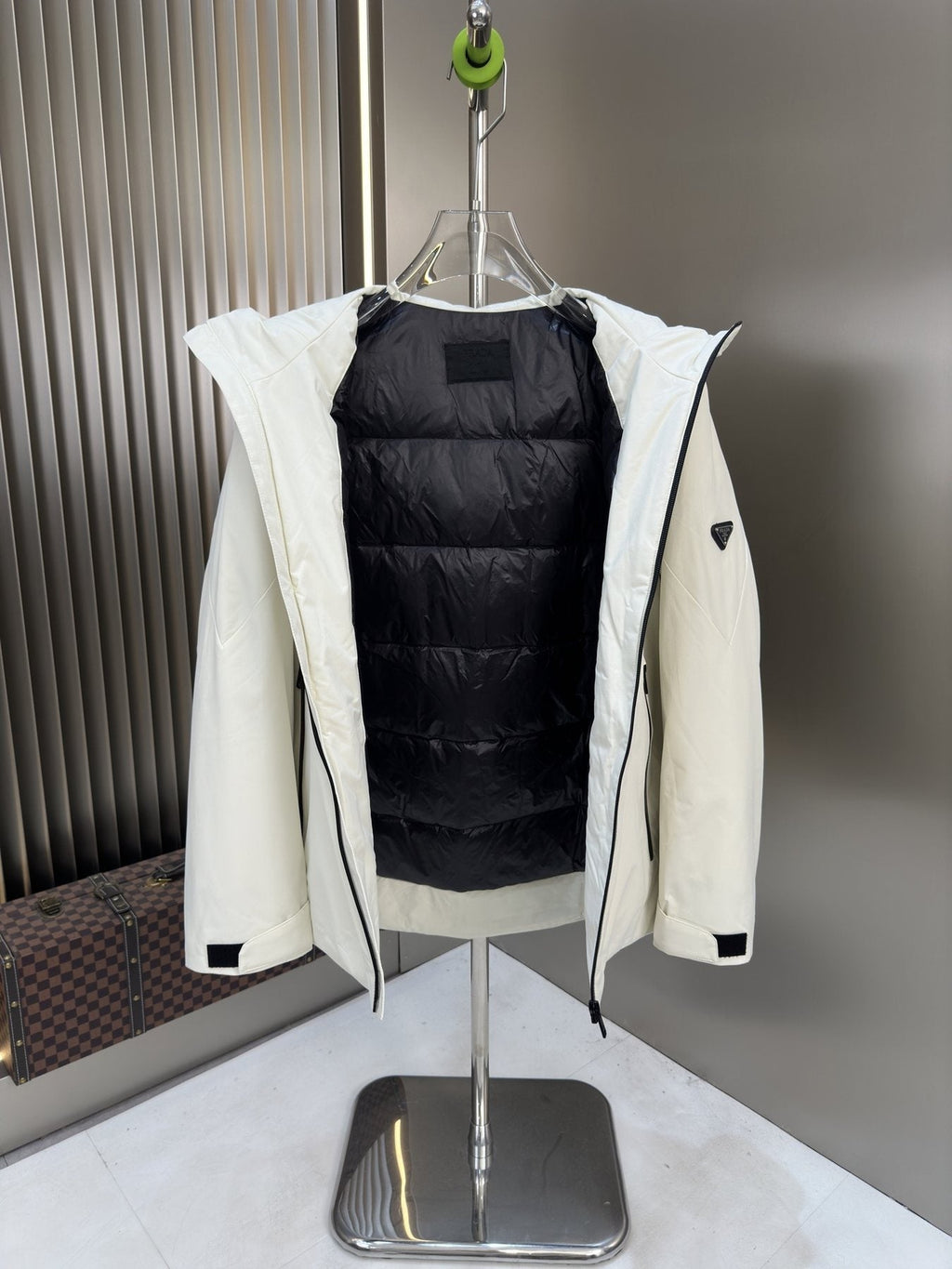 Prada Hooded Puffer Jacket — detail