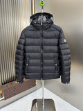 Moncler Black Hooded Quilted Puffer Coat — hero