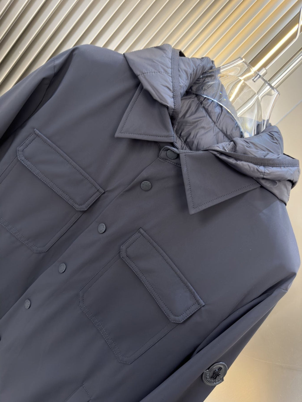 Moncler 2-in-1 Detachable Quilted-Liner Coat — detail