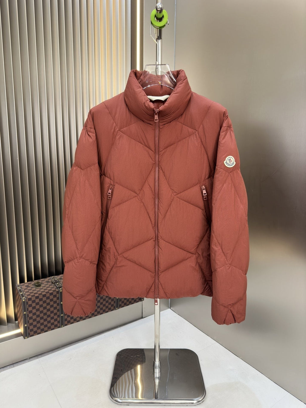 Moncler Chevron-Quilted Puffer Coat — hero