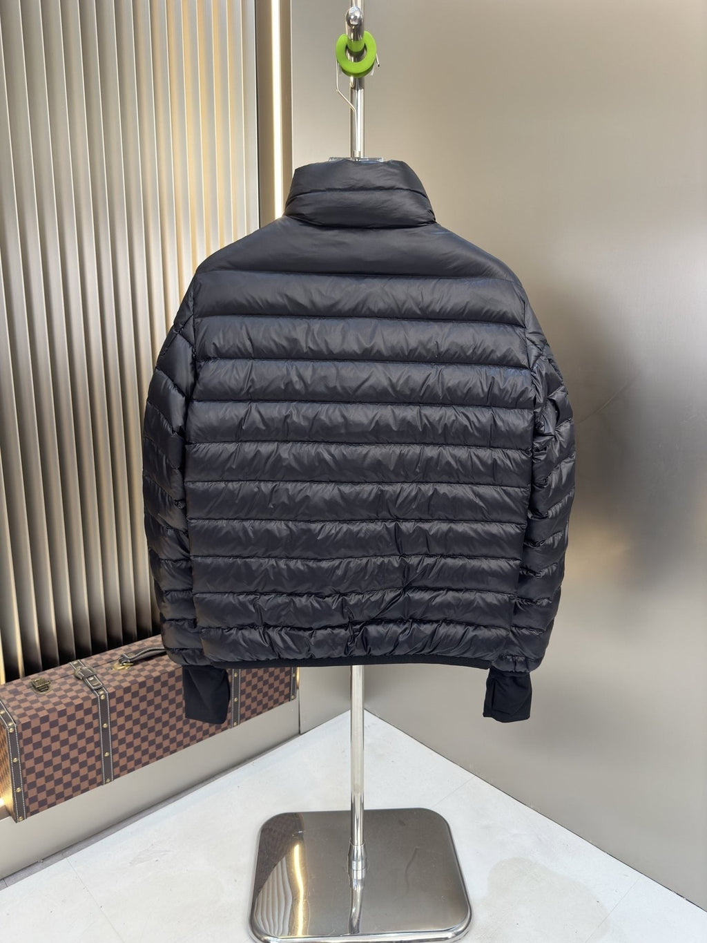Men Moncler coat Black Quilted Zip-Front Puffer Jacket — back