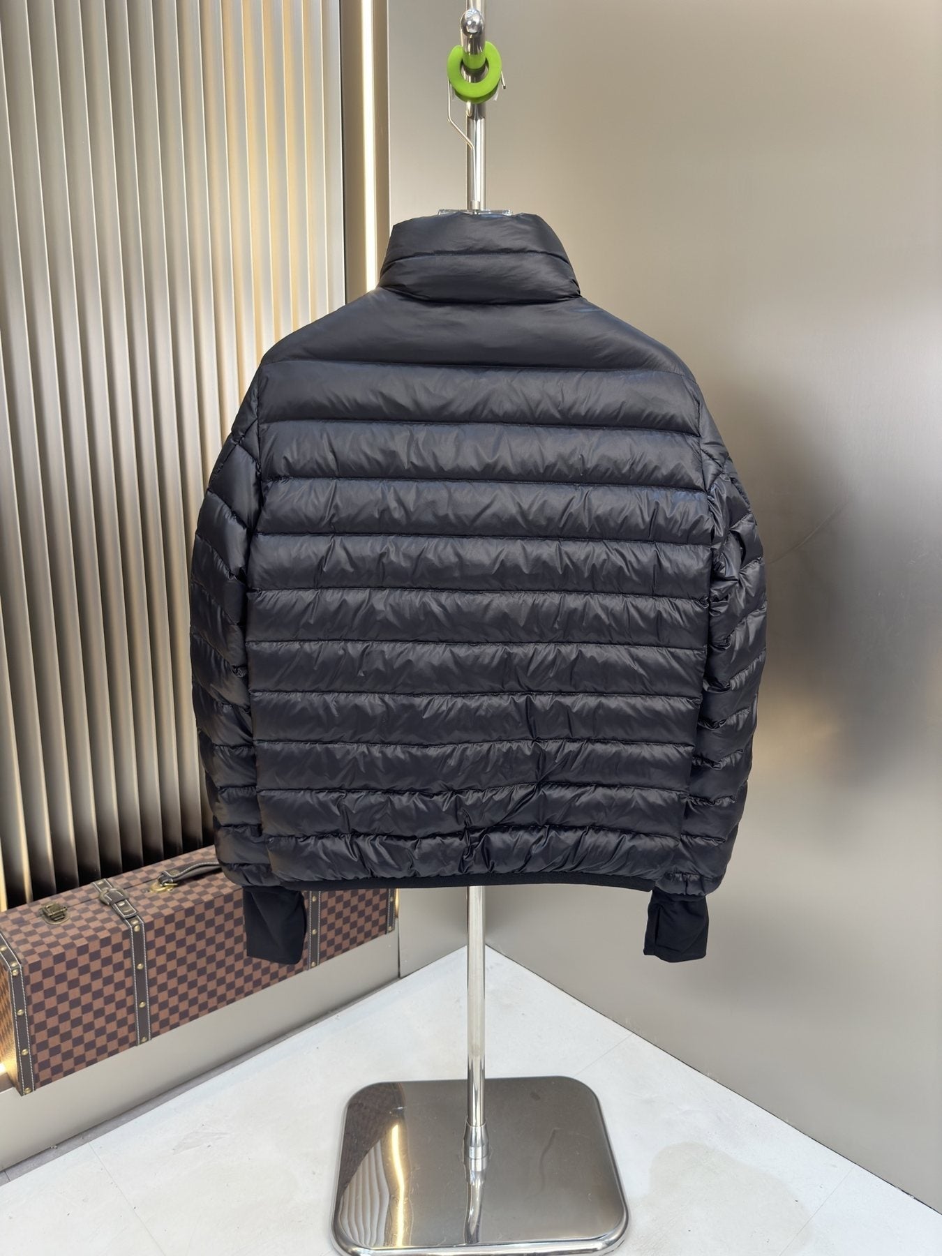 Men Moncler coat Black Quilted Zip-Front Puffer Jacket — back