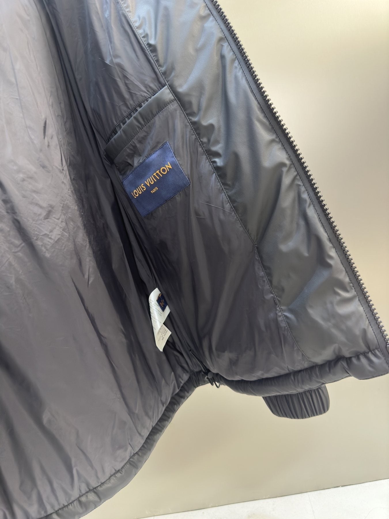 LV Hooded Quilted Puffer Coat — neck_label